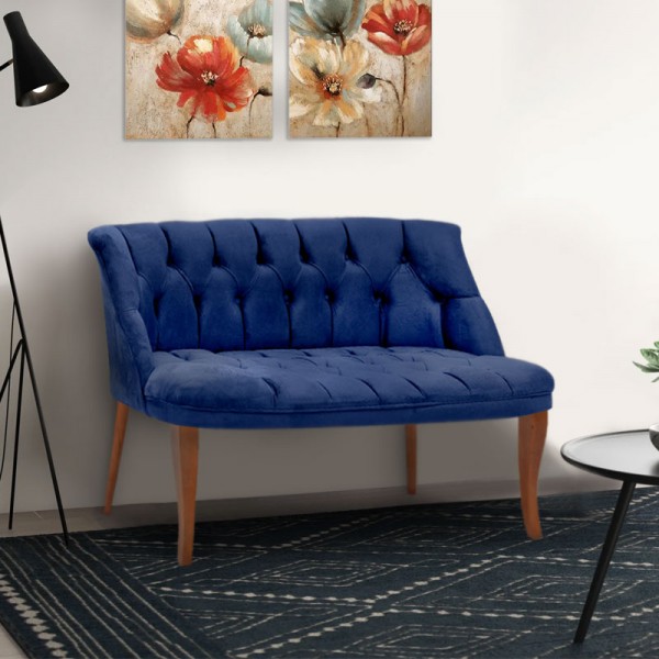 Καναπές Lenora Megapap διθέσιος βελούδινος χρώμα royal μπλε 122x62x75εκ. 0189069 arte-0189069