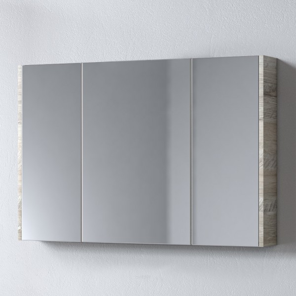 Καθρέφτης SAVINA NATURAL OAK 100 3MSA100NO0W με ντουλάπια 97x14x65cm