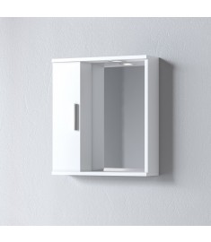 Καθρέφτης ALON 50 Aριστερός Λευκό, με ένα ντουλάπι αριστερά 50x15x56 και φωτισμό LED