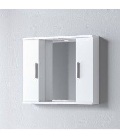 Καθρέφτης ALON 65 Διπλός Λευκό 3MAL065GLD με δυο ντουλάπια 65x15x56 και φωτισμό Led(1)