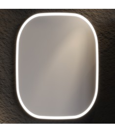 Καθρέφτης LED ENZA  60cm Ανθρακί MDF 18mm Λάκα με περιμετρικό φωτισμό και αισθητήρα 3MENZ060ANTM