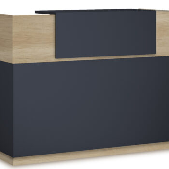 Γραφείο reception Lotus pakoworld σε χρώμα φυσικό - ανθρακί 180x70x110εκ 069-000016 - Image 1