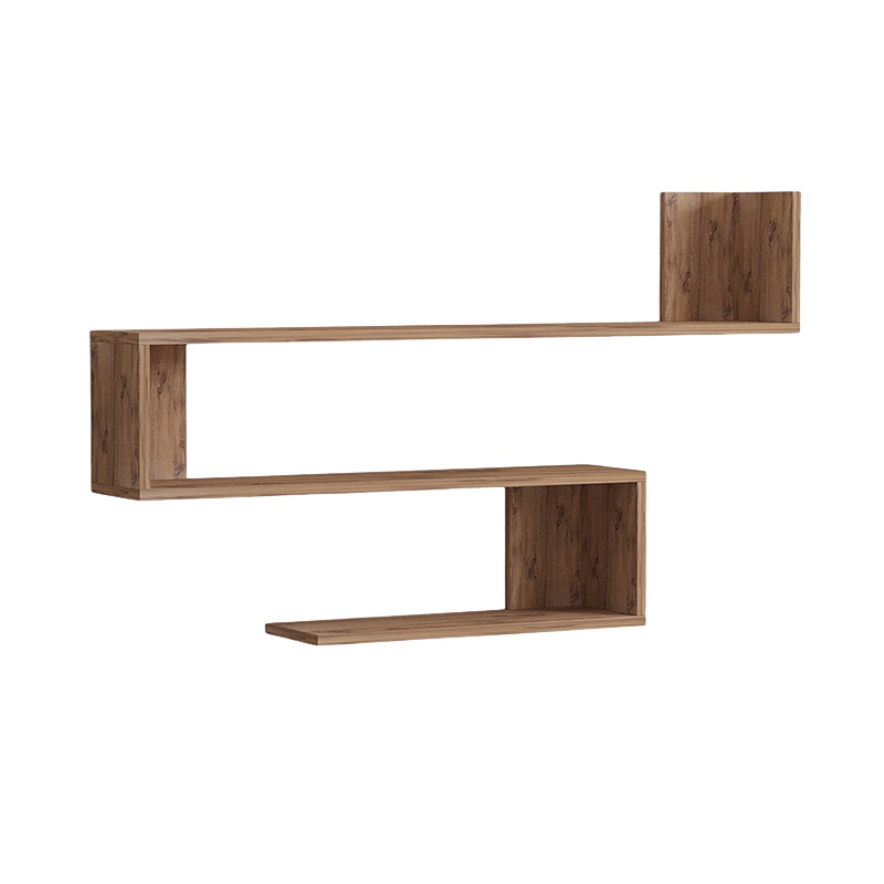 Ραφιέρα τοίχου Zeta pakoworld σε sonoma απόχρωση 120x20x71εκ 120-000570