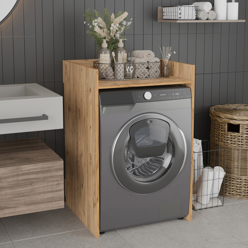Έπιπλο πλυντηρίου Cuci pakoworld σε oak απόχρωση 60x62x99εκ 120-000597