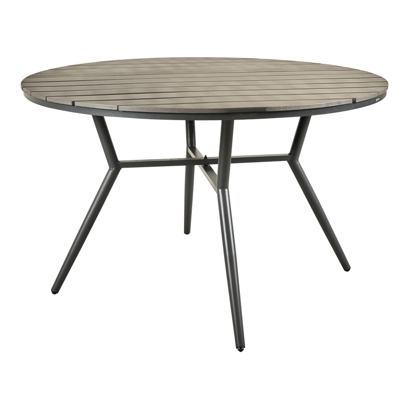 Τραπέζι Appa pakoworld αλουμίνιο και plywood σε ανθρακί απόχρωση Φ120x74εκ 152-000091