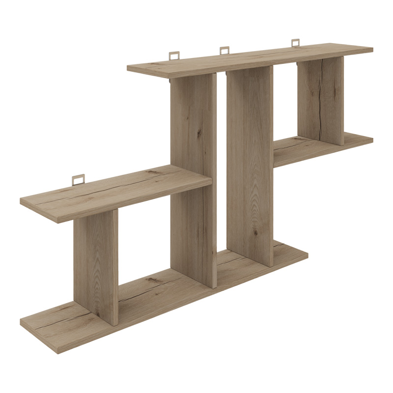 Ραφιέρα τοίχου Vertoura pakoworld σε oak απόχρωση 116x18.5x60cm 361-000087