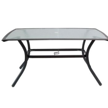 ASTOR Τραπέζι Dining Μεταλλικό Ανθρακί/Γυαλί - Image 1