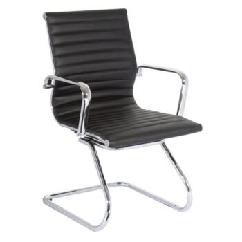BF4400V Πολυθρόνα Επισκέπτη Μέταλλο Χρώμιο - PU Μαύρο - Image 1