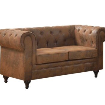 CHESTERFIELD York Kαναπές 2Θέσιος Σαλονιού - Καθιστικού, Ύφασμα Απόχρωση Καφέ Camel - Image 1