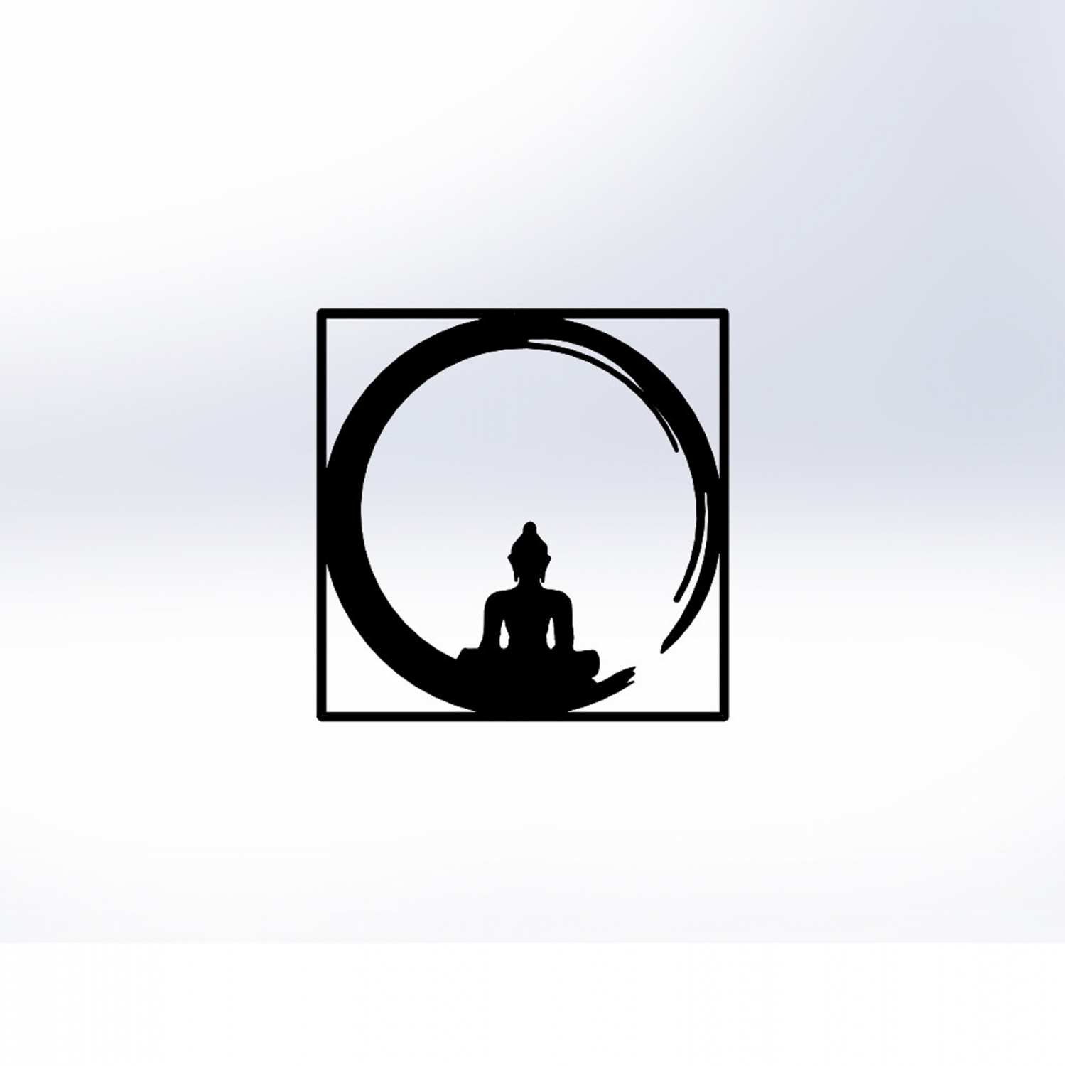 ΔΙΑΚΟΣΜΗΤΙΚΟ ΤΟΙΧΟΥ 100% ΜΕΤΑΛΛΙΚΟ ΜΑΥΡΟ BUDDHA FIGURE 50Χ50 FB97210 0412819
