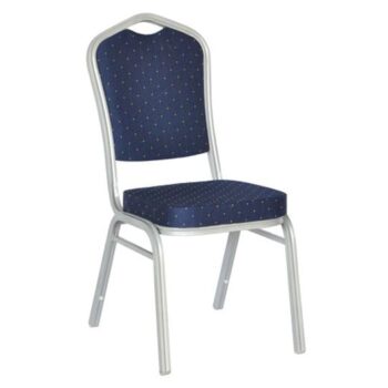HILTON Καρέκλα Μέταλλο Βαφή Silver, Ύφασμα Μπλε - Image 1