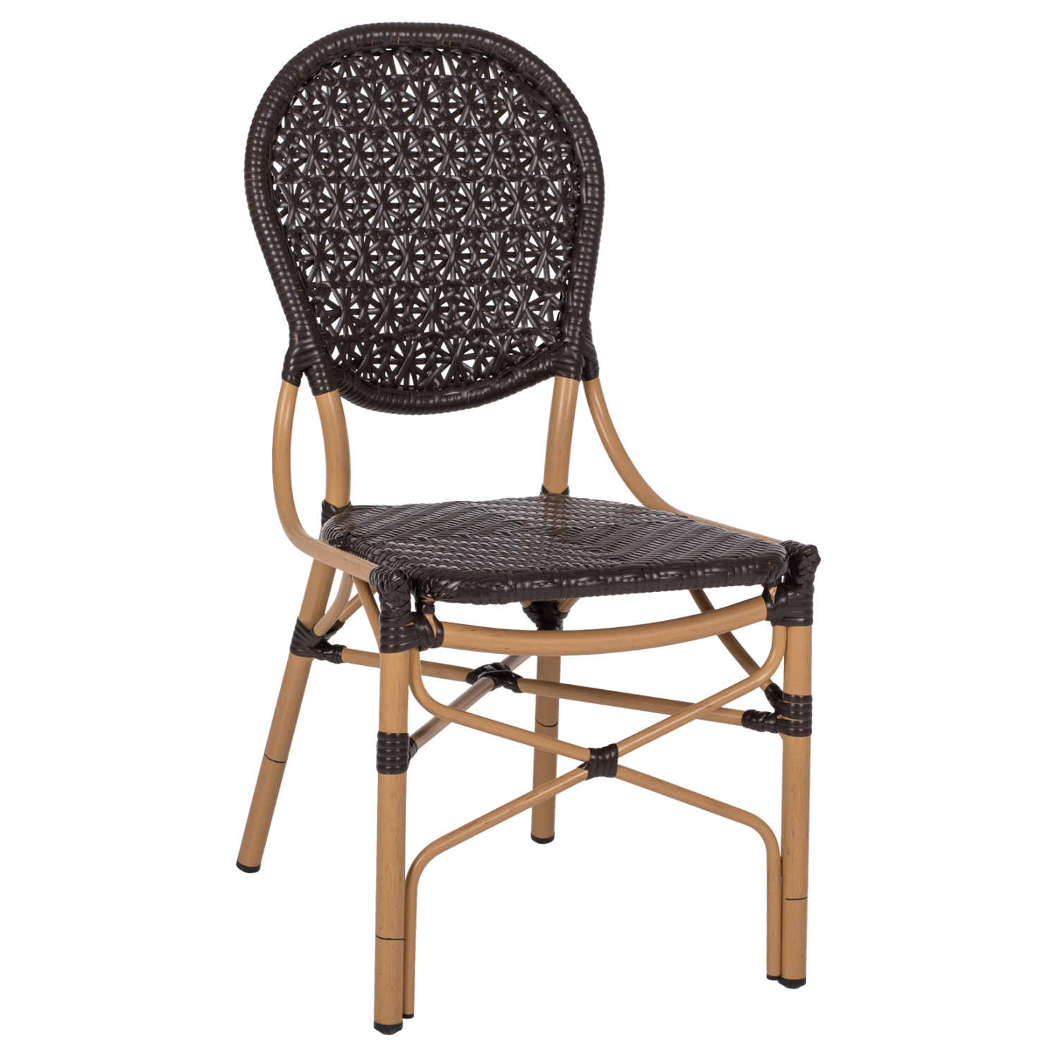 ΚΑΡΕΚΛΑ ΑΛΟΥΜΙΝΙΟΥ BAMBOO LOOK ΜΕ ΚΑΦΕ PE RATTAN FB95925.01 47x58x95Yεκ. 0615172