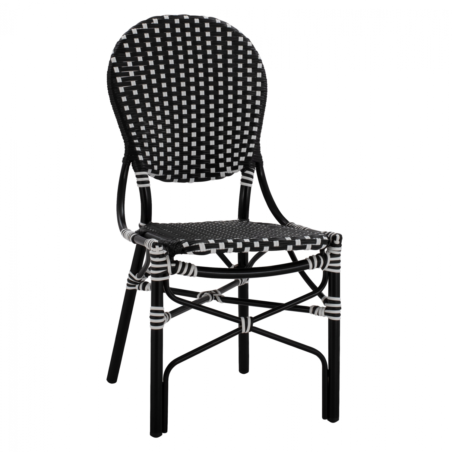 ΚΑΡΕΚΛΑ ΑΛΟΥΜΙΝΙΟΥ BAMBOO LOOK ΜΕ WICKER ΜΑΥΡΟ ΛΕΥΚΟ FB95792.02 46x60x96 εκ. 0610301
