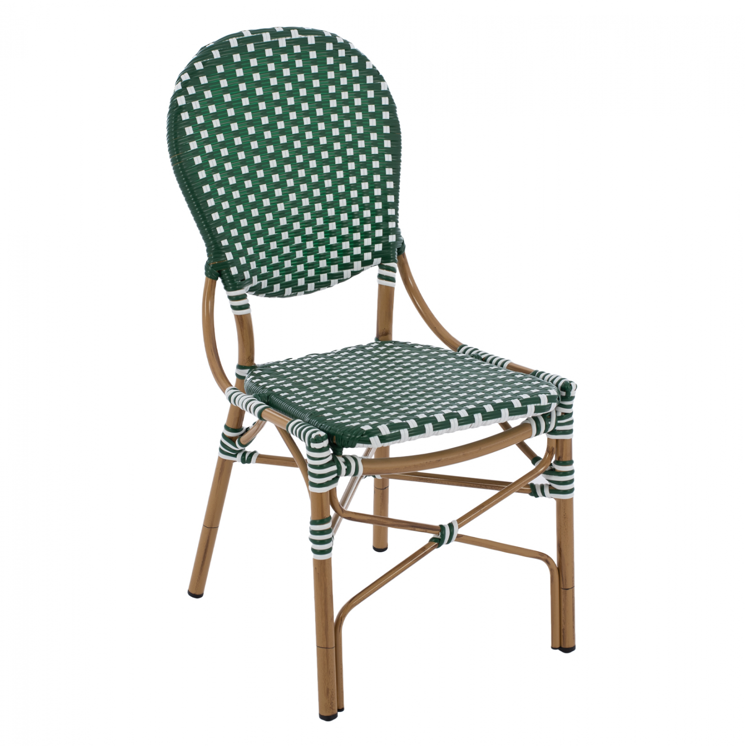 ΚΑΡΕΚΛΑ ΑΛΟΥΜΙΝΙΟΥ ΜΕ WICKER ΠΡΑΣΙΝΟ ΛΕΥΚΟ FB95792.01 47x55x98 εκ. 0610300