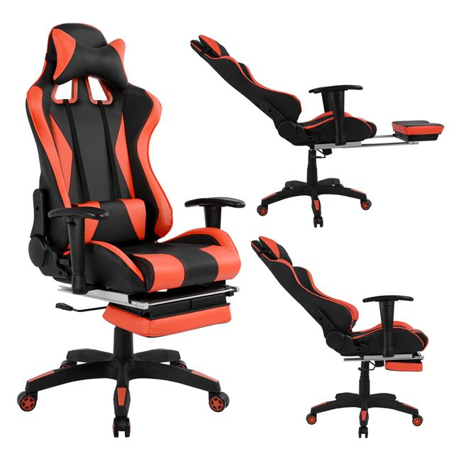 ΚΑΡΕΚΛΑ ΓΡΑΦΕΙΟΥ GAMING FB91063.01 ΜΑΥΡΟ ΚΟΚΚΙΝΟ & ΥΠΟΠΟΔΙΟ 68 x 71,5 x 134 cm 0520521
