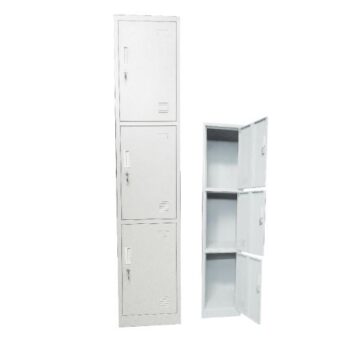 LOCKER 3 Θέσεων Μέταλλο Βαφή  Άσπρο - Image 1