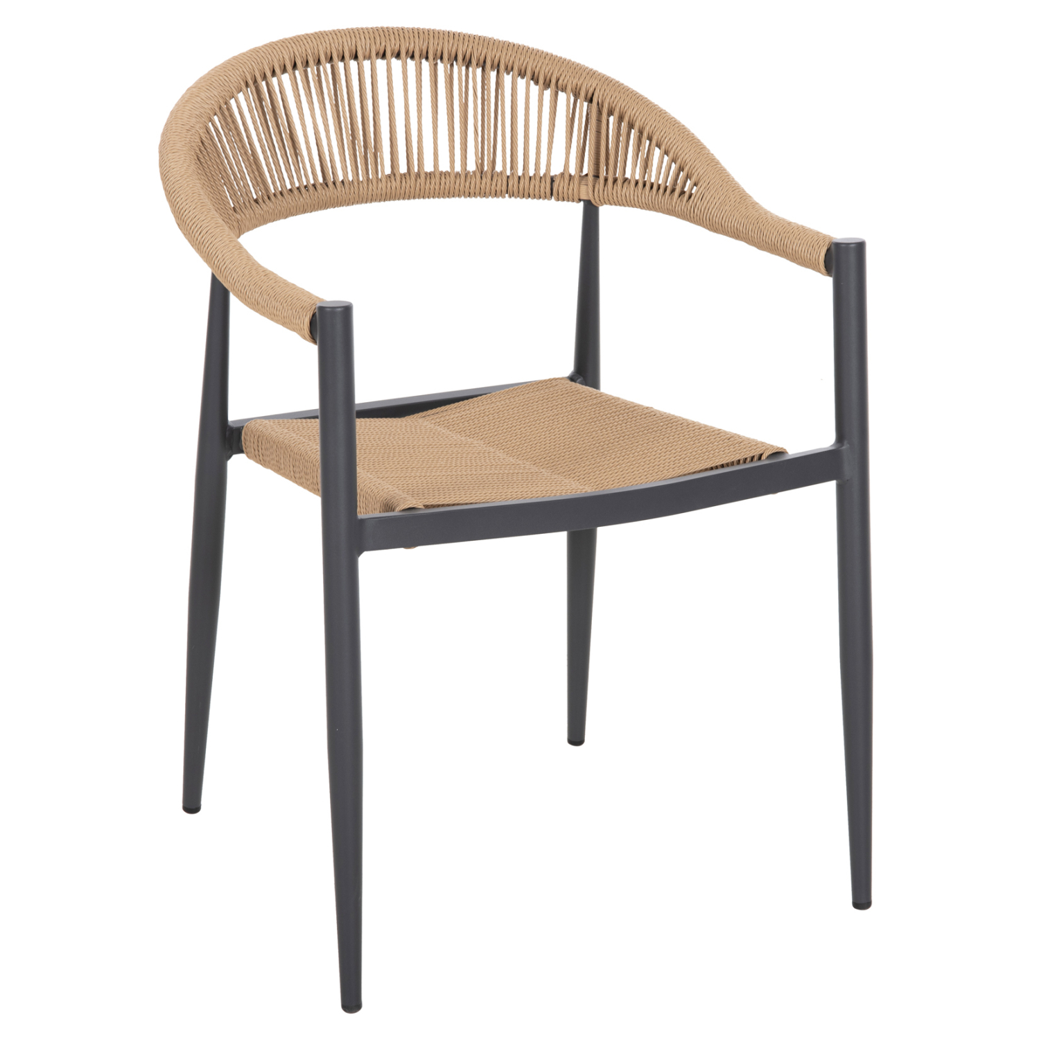 ΠΟΛΥΘΡΟΝΑ ΑΛΟΥΜΙΝΙΟΥ FB95854.02 ΑΝΘΡΑΚΙ PΕ RATTAN ΜΠΕΖ 56x55,5x78Υ εκ. 0615078