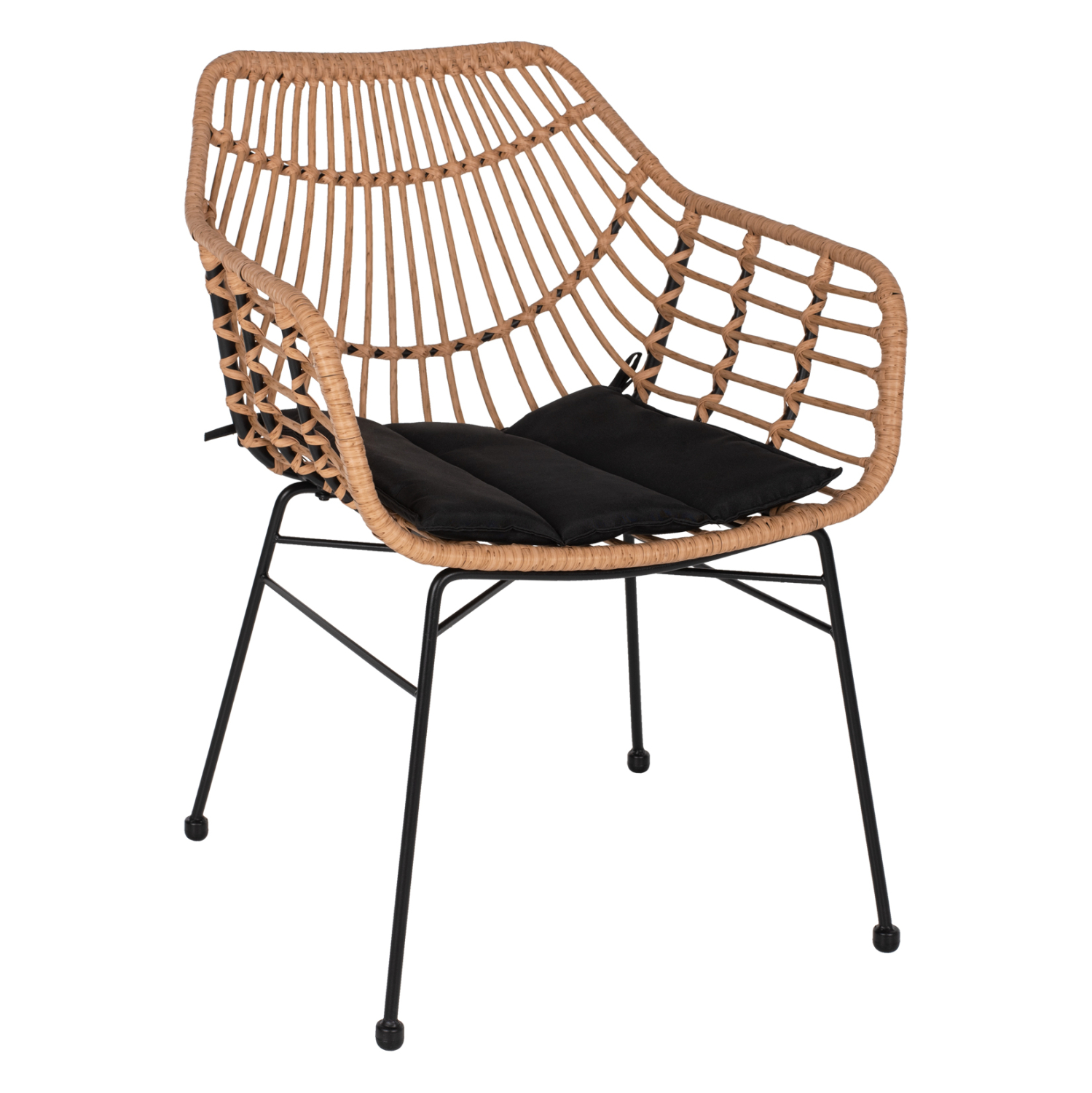 ΠΟΛΥΘΡΟΝΑ ΕΠΑΓΓΕΛΜΑΤΙΚΗ ΜΑΥΡΟ ΜΕΤΑΛΛΟ RATTAN ΜΠΕΖ & ΜΑΞΙΛΑΡΙ FB95864.01 58,5x60,5x80 εκ. 0610343