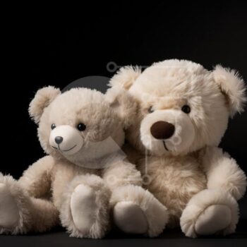 Intra Συλλεκτικό Ξύλινο Παζλ Plywood  4mm - Δύο αρκουδάκια αγκαλιάζονται σε μαύρο φόντο Σε Ξύλινο Κουτί - Διαστάσεις Puzzle: 10x10 cm – 25 κομμάτια - Image 1