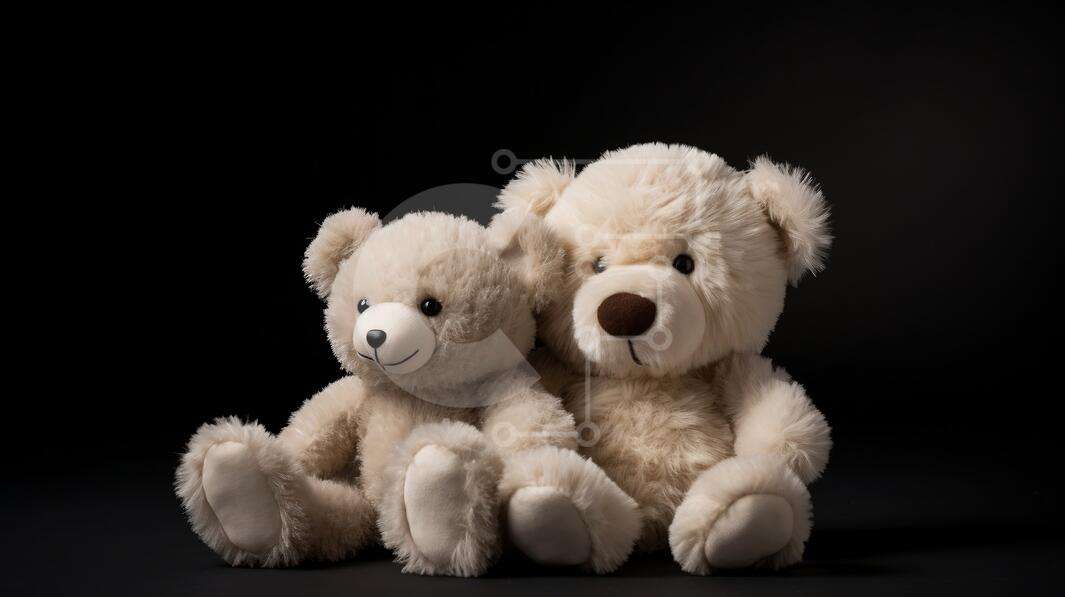 Intra Συλλεκτικό Ξύλινο Παζλ Plywood  4mm - Δύο αρκουδάκια αγκαλιάζονται σε μαύρο φόντο Σε Ξύλινο Κουτί - Διαστάσεις Puzzle: 10x10 cm – 25 κομμάτια