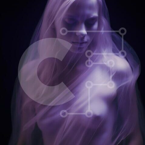 Intra Συλλεκτικό Ξύλινο Παζλ Plywood  4mm - Πλωτή γυμνή γυναίκα με ντυμένο πέπλο Σε Ξύλινο Κουτί - Διαστάσεις Puzzle: 10x10 cm – 25 κομμάτια - Image 1