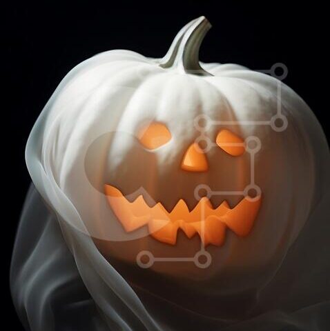 Intra Συλλεκτικό Ξύλινο Παζλ Plywood 4mm - Χαμογελαστή διακόσμηση κολοκύθας αποκριών Σε Ξύλινο Κουτί - Διαστάσεις Puzzle: 10x10 cm – 25 κομμάτια - Image 1