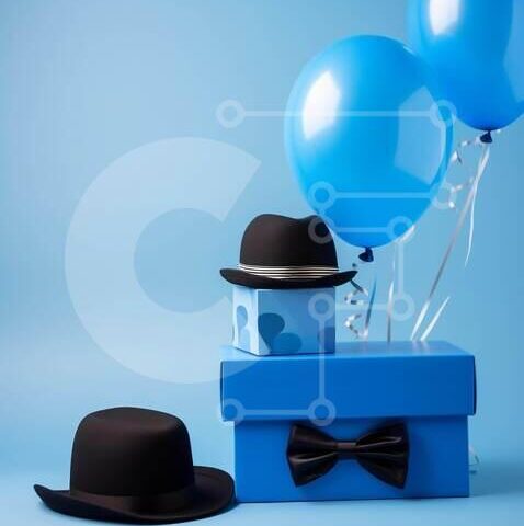 Intra Συλλεκτικό Ξύλινο Παζλ Plywood 4mm - Εορταστική σύνθεση με καπέλα και μπαλόνια Σε Ξύλινο Κουτί - Διαστάσεις Puzzle: 10x10 cm – 25 κομμάτια - Image 1