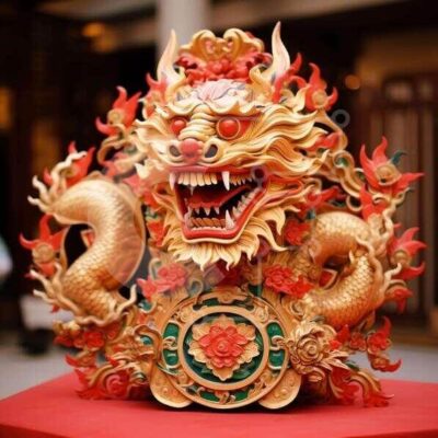 Intra Συλλεκτικό Ξύλινο Παζλ Plywood  4mm - Περίπλοκο γλυπτό δράκου σε ζωηρά χρώματα Σε Ξύλινο Κουτί - Διαστάσεις Puzzle: 10x10 cm – 25 κομμάτια - Image 1