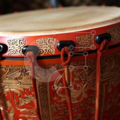 Intra Συλλεκτικό Ξύλινο Παζλ Plywood 4mm - Παραδοσιακό τύμπανο με περίπλοκα σκαλίσματα Σε Ξύλινο Κουτί - Διαστάσεις: 10x10 cm – 25 κομμάτια - Image 1