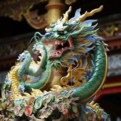 Intra Συλλεκτικό Ξύλινο Παζλ Plywood  4mm - Περίτεχνο γλυπτό δράκου Σε Ξύλινο Κουτί - Διαστάσεις Puzzle: 10x10 cm – 25 κομμάτια - Image 1