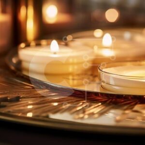 Intra Συλλεκτικό Ξύλινο Παζλ Plywood  4mm - Αναμμένα κεριά σε διακοσμητικό δίσκο Σε Ξύλινο Κουτί - Διαστάσεις Puzzle: 10x10 cm – 25 κομμάτια