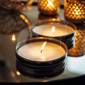 Intra Συλλεκτικό Ξύλινο Παζλ Plywood  4mm - Αναμμένα κεριά σε ανακλαστική επιφάνεια Σε Ξύλινο Κουτί - Διαστάσεις Puzzle: 10x10 cm – 25 κομμάτια