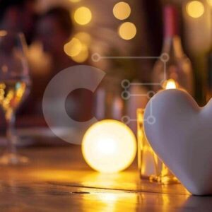 Intra Συλλεκτικό Ξύλινο Παζλ Plywood  4mm - Ρομαντικό δείπνο με διακόσμηση καρδιάς Σε Ξύλινο Κουτί - Διαστάσεις Puzzle: 10x10 cm – 25 κομμάτια