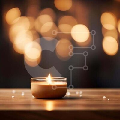 Intra Συλλεκτικό Ξύλινο Παζλ Plywood 4mm - Ήρεμο κερί με φώτα Bokeh Σε Ξύλινο Κουτί - Διαστάσεις Puzzle: 10x10 cm – 25 κομμάτια - Image 1