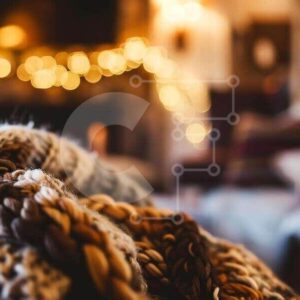 Intra Συλλεκτικό Ξύλινο Παζλ Plywood  4mm - Άνετη πλεκτή κουβέρτα σε ένα ζεστό σαλόνι Σε Ξύλινο Κουτί - Διαστάσεις Puzzle: 10x10 cm – 25 κομμάτια