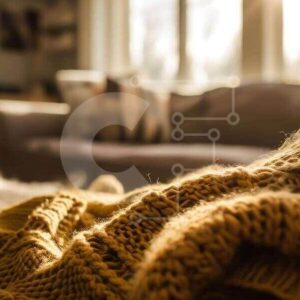 Intra Συλλεκτικό Ξύλινο Παζλ Plywood  4mm - Άνετο σαλόνι με πλεκτή κουβέρτα Σε Ξύλινο Κουτί - Διαστάσεις Puzzle: 10x10 cm – 25 κομμάτια