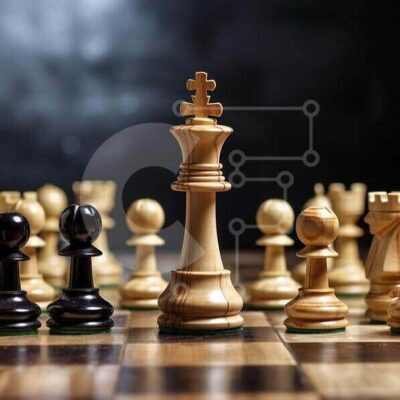 Intra Συλλεκτικό Ξύλινο Παζλ Plywood  4mm - Κομμάτια σκακιού σε μια ξύλινη σκακιέρα Σε Ξύλινο Κουτί - Διαστάσεις: 10x10 cm – 25 κομμάτια - Image 1