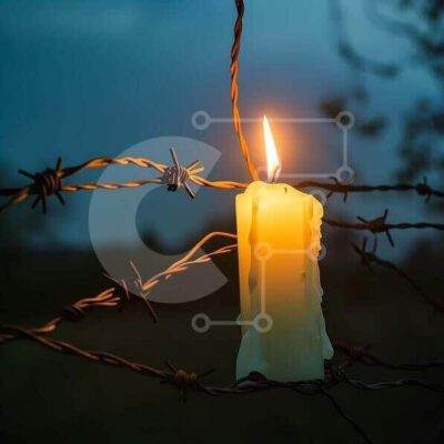 Intra Συλλεκτικό Ξύλινο Παζλ Plywood  4mm - Κερί που περιβάλλεται από συρματοπλέγματα Σε Ξύλινο Κουτί - Διαστάσεις Puzzle: 10x10 cm – 25 κομμάτια - Image 1