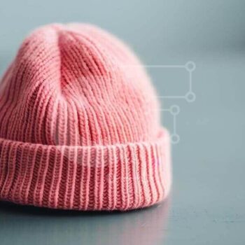 Intra Συλλεκτικό Ξύλινο Παζλ Plywood  4mm - Ροζ πλεκτό καπέλο Beanie Σε Ξύλινο Κουτί - Διαστάσεις Puzzle: 10x10 cm – 25 κομμάτια - Image 1