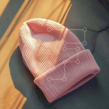 Intra Συλλεκτικό Ξύλινο Παζλ Plywood  4mm - Ροζ καπέλο Beanie σε μια επιφάνεια Σε Ξύλινο Κουτί - Διαστάσεις Puzzle: 10x10 cm – 25 κομμάτια - Image 1