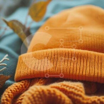 Intra Συλλεκτικό Ξύλινο Παζλ Plywood  4mm - Cozy Orange Beanie σε μαλακό ύφασμα Σε Ξύλινο Κουτί - Διαστάσεις Puzzle: 10x10 cm – 25 κομμάτια - Image 1