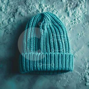 Intra Συλλεκτικό Ξύλινο Παζλ Plywood  4mm - Πλεκτό Μπλε καπέλο Beanie σε ανάγλυφη επιφάνεια Σε Ξύλινο Κουτί - Διαστάσεις Puzzle: 10x10 cm – 25 κομμάτια