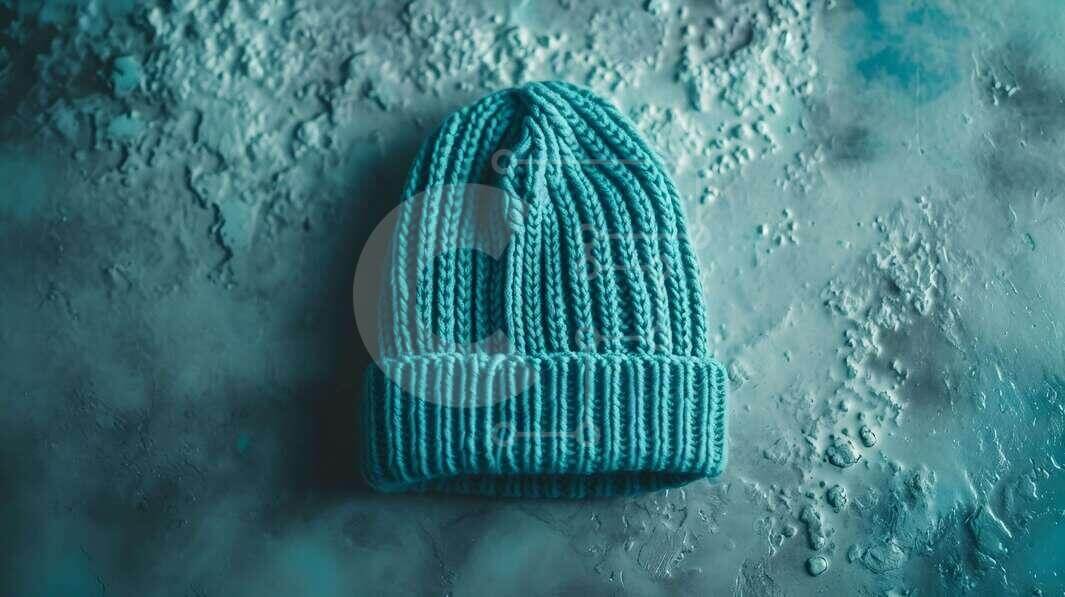 Intra Συλλεκτικό Ξύλινο Παζλ Plywood  4mm - Πλεκτό Μπλε καπέλο Beanie σε ανάγλυφη επιφάνεια Σε Ξύλινο Κουτί - Διαστάσεις Puzzle: 10x10 cm – 25 κομμάτια