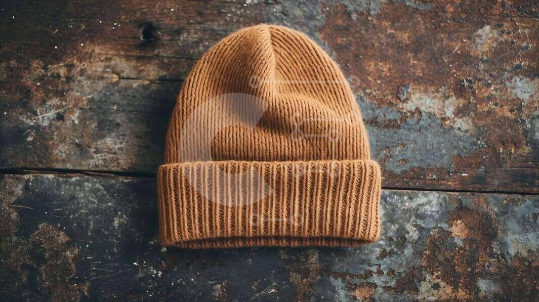 Intra Συλλεκτικό Ξύλινο Παζλ Plywood  4mm - Πλεκτό καπέλο Beanie σε Ξύλινη Επιφάνεια Σε Ξύλινο Κουτί - Διαστάσεις Puzzle: 10x10 cm – 25 κομμάτια