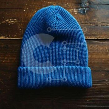 Intra Συλλεκτικό Ξύλινο Παζλ Plywood  4mm - Μπλε πλεκτό φασόλι σε ξύλινη επιφάνεια Σε Ξύλινο Κουτί - Διαστάσεις Puzzle: 10x10 cm – 25 κομμάτια - Image 1