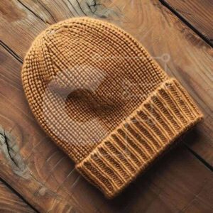 Intra Συλλεκτικό Ξύλινο Παζλ Plywood  4mm - Πλεκτό καπέλο Beanie σε Ξύλινη Επιφάνεια Σε Ξύλινο Κουτί - Διαστάσεις Puzzle: 10x10 cm – 25 κομμάτια