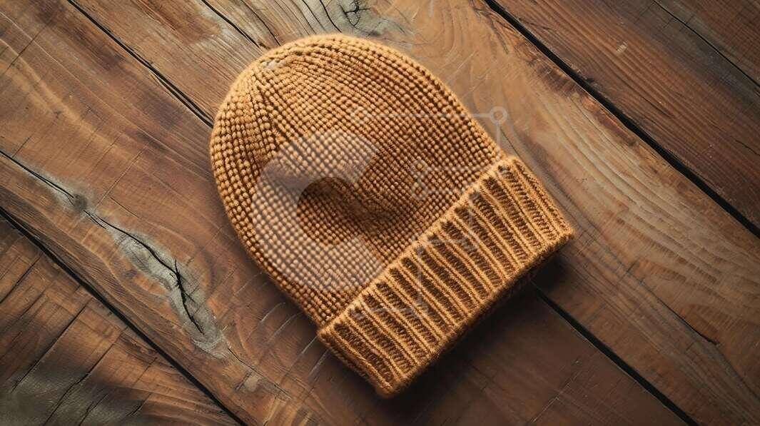 Intra Συλλεκτικό Ξύλινο Παζλ Plywood  4mm - Πλεκτό καπέλο Beanie σε Ξύλινη Επιφάνεια Σε Ξύλινο Κουτί - Διαστάσεις Puzzle: 10x10 cm – 25 κομμάτια