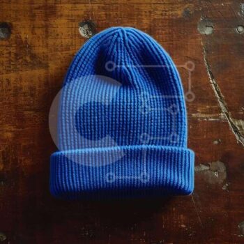 Intra Συλλεκτικό Ξύλινο Παζλ Plywood  4mm - Μπλε πλεκτό φασόλι σε ξύλινο τραπέζι Σε Ξύλινο Κουτί - Διαστάσεις Puzzle: 10x10 cm – 25 κομμάτια - Image 1