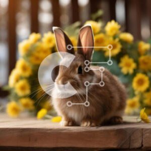 Intra Συλλεκτικό Ξύλινο Παζλ Plywood  4mm - Αξιολάτρευτο καφέ λαγουδάκι με κίτρινα λουλούδια Σε Ξύλινο Κουτί - Διαστάσεις: 10x10 cm – 25 κομμάτια