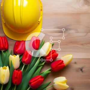 Intra Συλλεκτικό Ξύλινο Παζλ Plywood  4mm - Εργαλεία κατασκευής και σκληρό καπέλο σε ξύλινο τραπέζι Σε Ξύλινο Κουτί - Διαστάσεις Puzzle: 10x10 cm – 25 κομμάτια